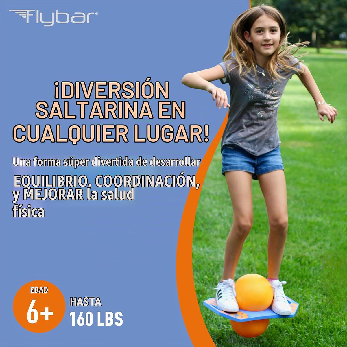 Flybar Pogo - Pelota de truco para niños, tabla de rebote de equili...