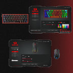 Redragon CB201 - Combo de teclado y mouse para juegos, 61 teclas K6...