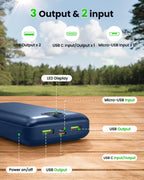 Cargador portátil Power Bank 50000mAh 22.5W Batería de carga rápida...