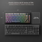 Redragon K724 PRO Teclado inalámbrico de 81 teclas para juegos | Pa...