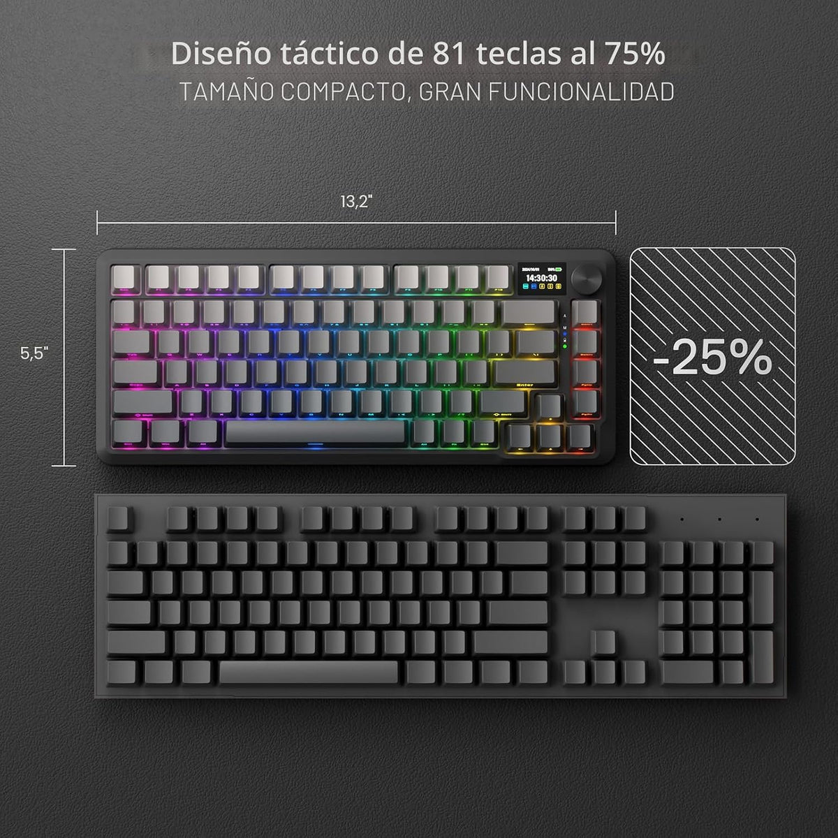 Redragon K724 PRO Teclado inalámbrico de 81 teclas para juegos | Pa...