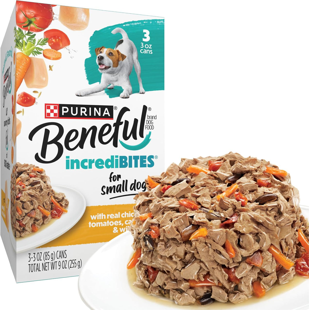 Purina Beneful IncrediBites - Alimento húmedo para perros de raza p...