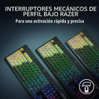 Teclado inalámbrico para juegos Razer BlackWidow V4 de perfil bajo,...