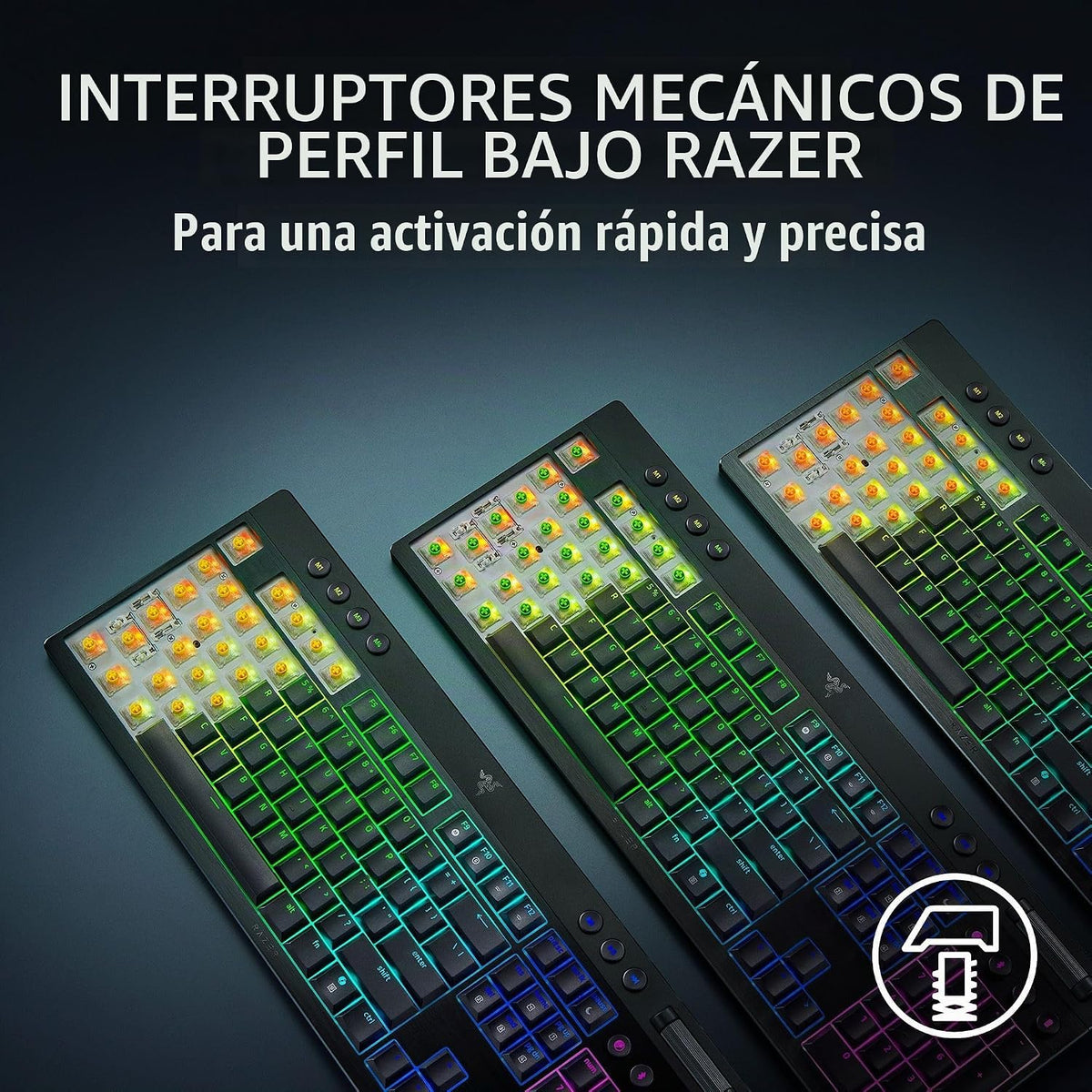 Teclado inalámbrico para juegos Razer BlackWidow V4 de perfil bajo,...