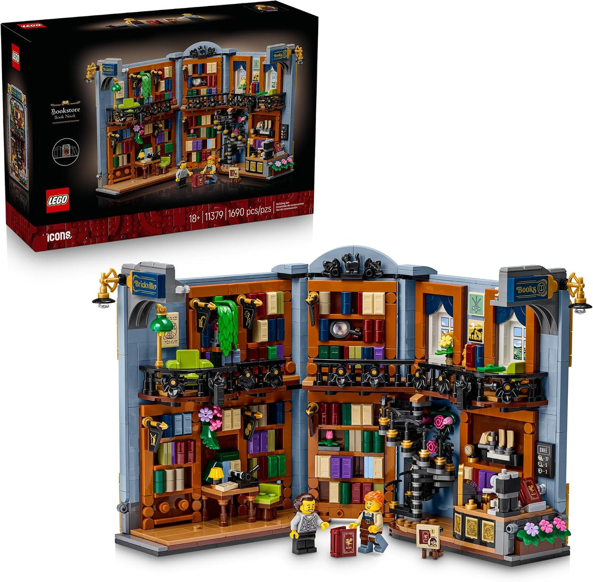 LEGO Librería Iconos: Book Nook 11379 | Decoración de estante para...