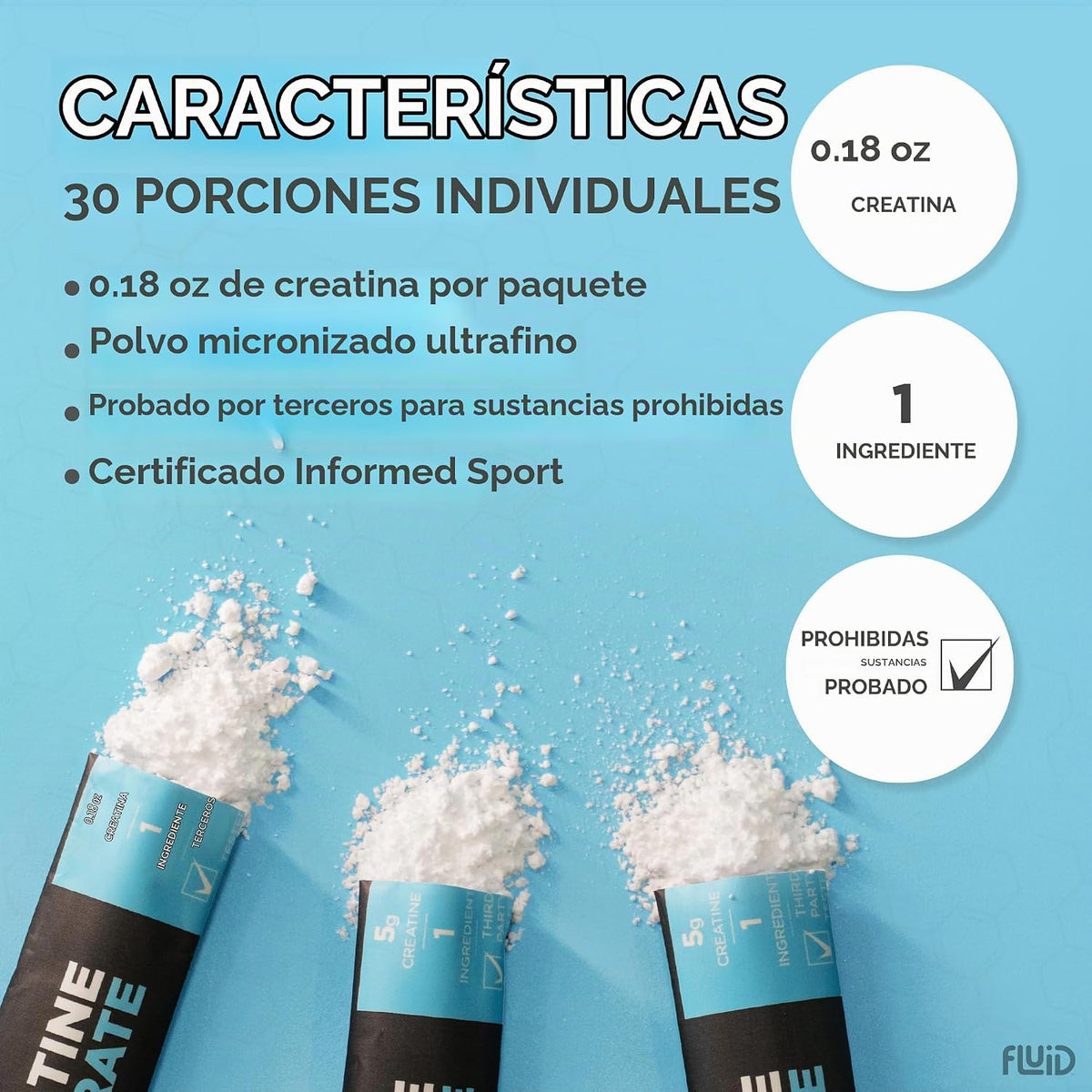 Creatina fluida: certificación deportiva informada | Polvo de monoh...