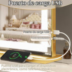 FENNIO Espejo de tocador con luces de 32 x 22 pulgadas, espejo de m...