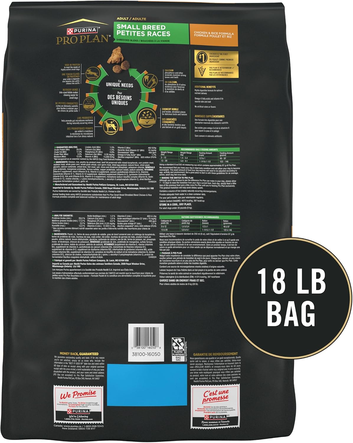 Purina Pro Plan, Comida seca para perros | Fórmula de pollo y arroz...