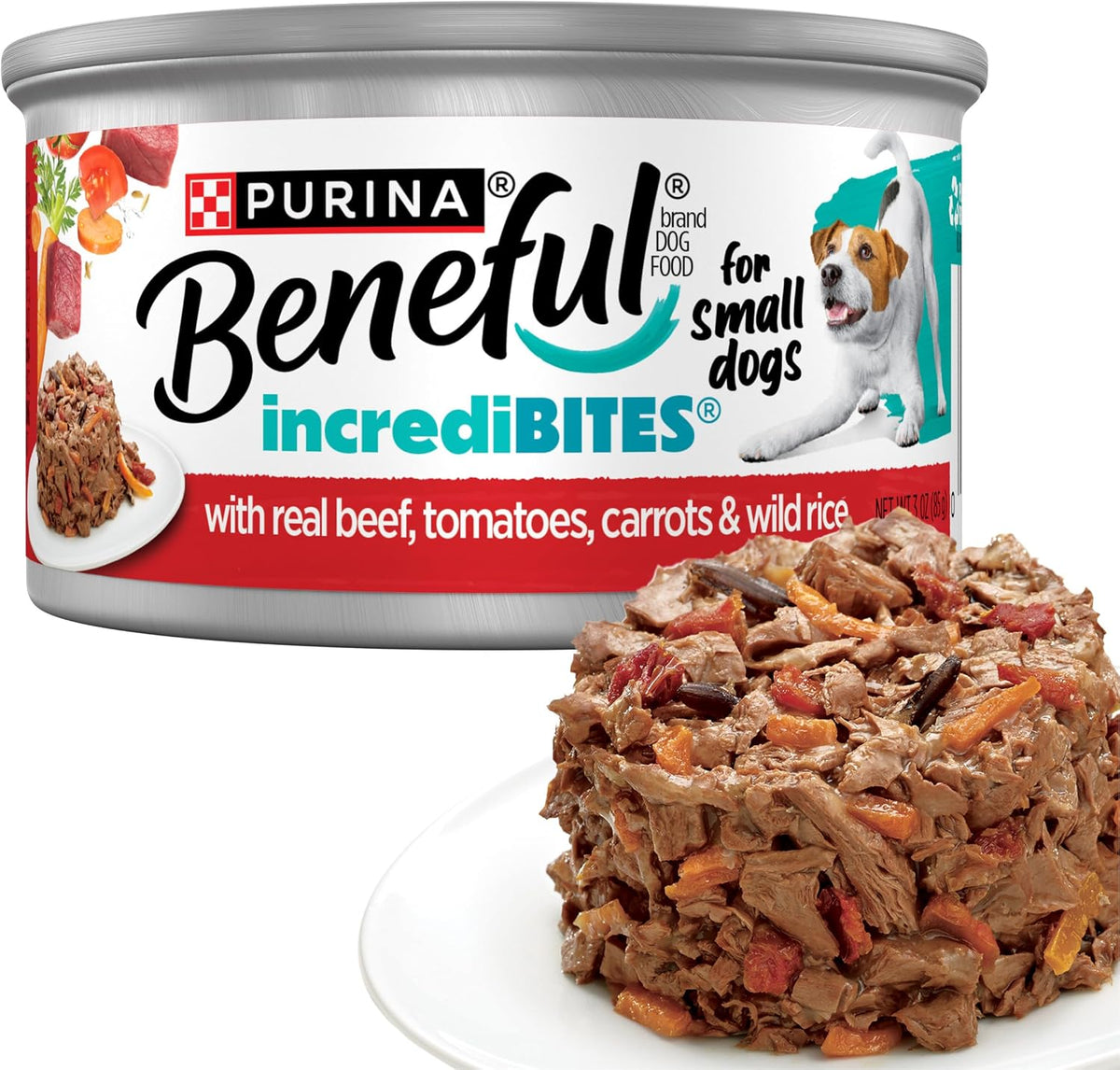 Purina Beneful IncrediBites - Alimento húmedo para perros de raza p...