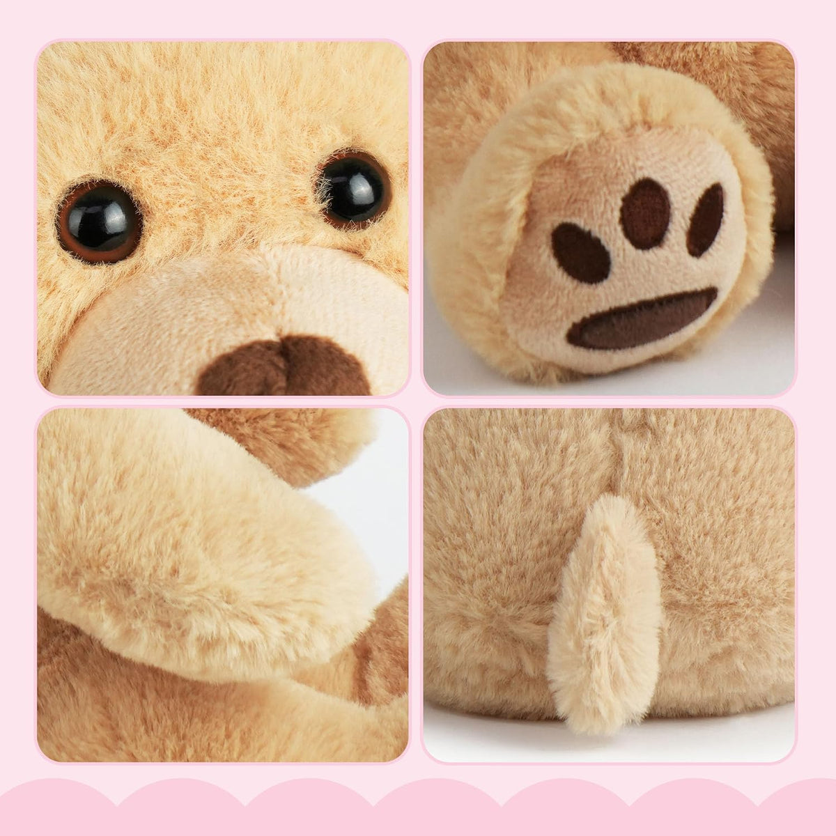 LotFancy Teddy Bear - Peluche de peluche suave de 12.0 in, color ma...