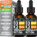 Nusava Gotas orgánicas de vitamina D3 K2 con aceite MCT, sin sabor,...