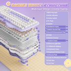 YUNZII Teclado mecánico inalámbrico C98 Cute Cake (morado, interrup...