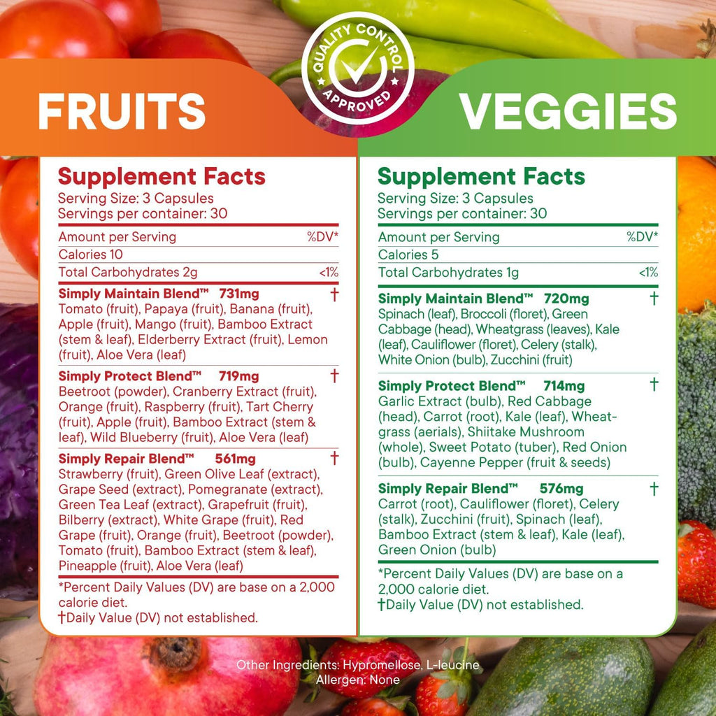 Simply Nature's Pledge - Repleto de 42 frutas y verduras difere...