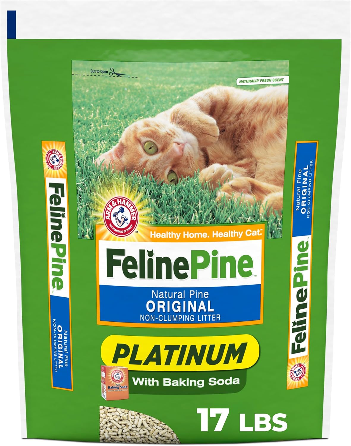 Feline Pine Platinum - Arena para gatos no aglutinante, 17 libras |...