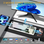 Redragon K742 Teclado mecánico inalámbrico para juegos con perilla,...