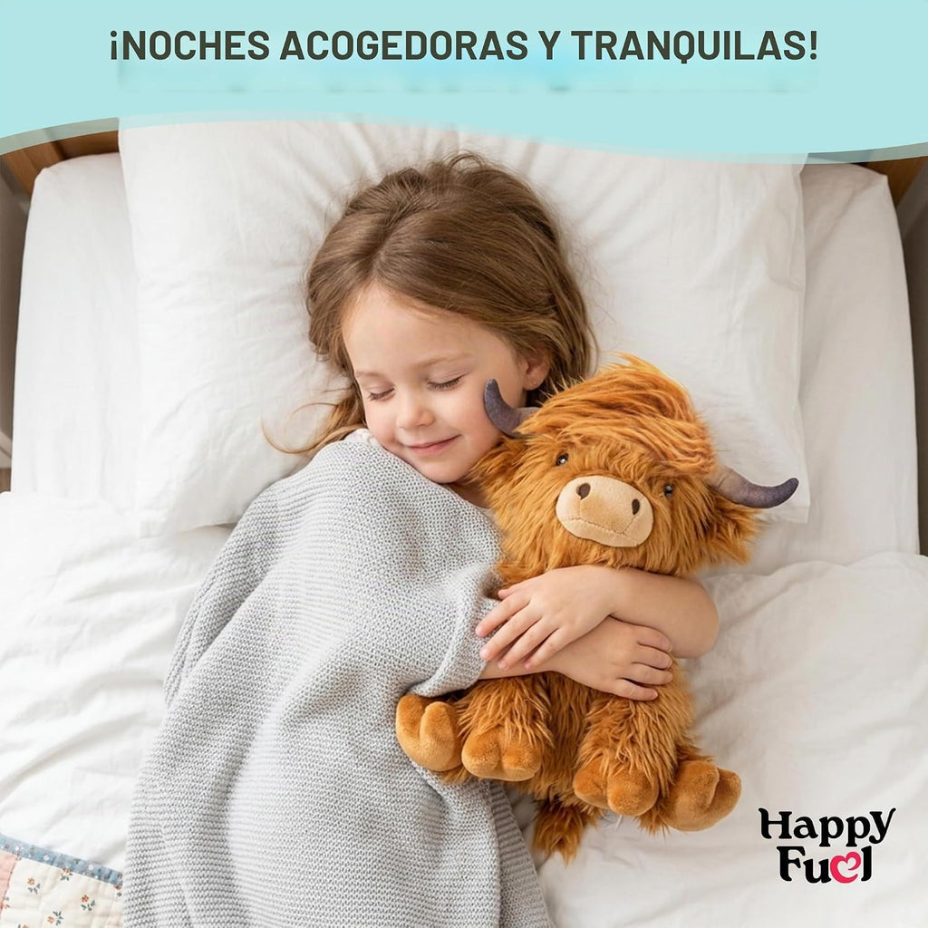 Highland Cow - Animal de peluche apto para microondas, almohadilla...