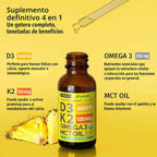 Paquete de 4 gotas líquidas de vitamina D3 K2 orgánicas con aceite...