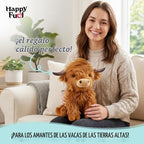 Highland Cow - Animal de peluche apto para microondas, almohadilla...