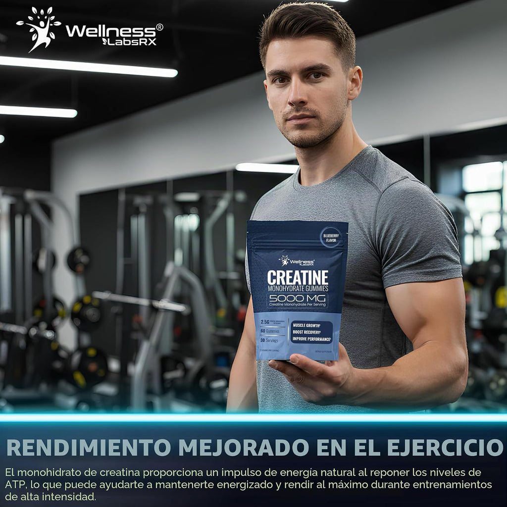 WELLNESS LABSRX Gomitas de creatina para mujeres y hombres, gomitas...