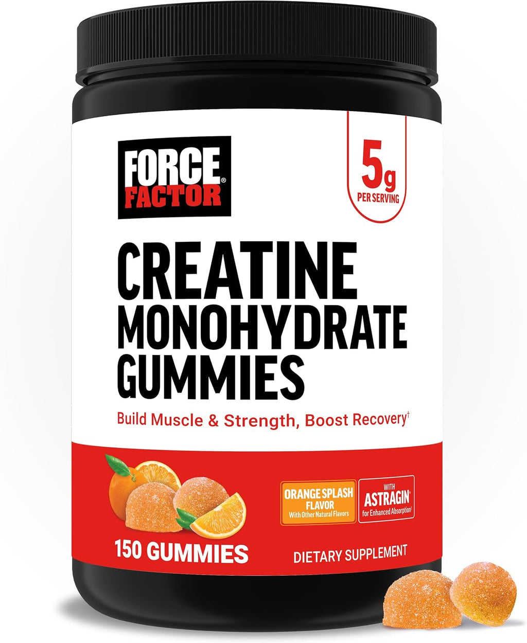 Force Factor Gomitas de monohidrato de creatina, certificado NSF |...