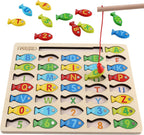 Juguete Magnético de Pesca de Madera para Niños Pequeños, Juegos de...