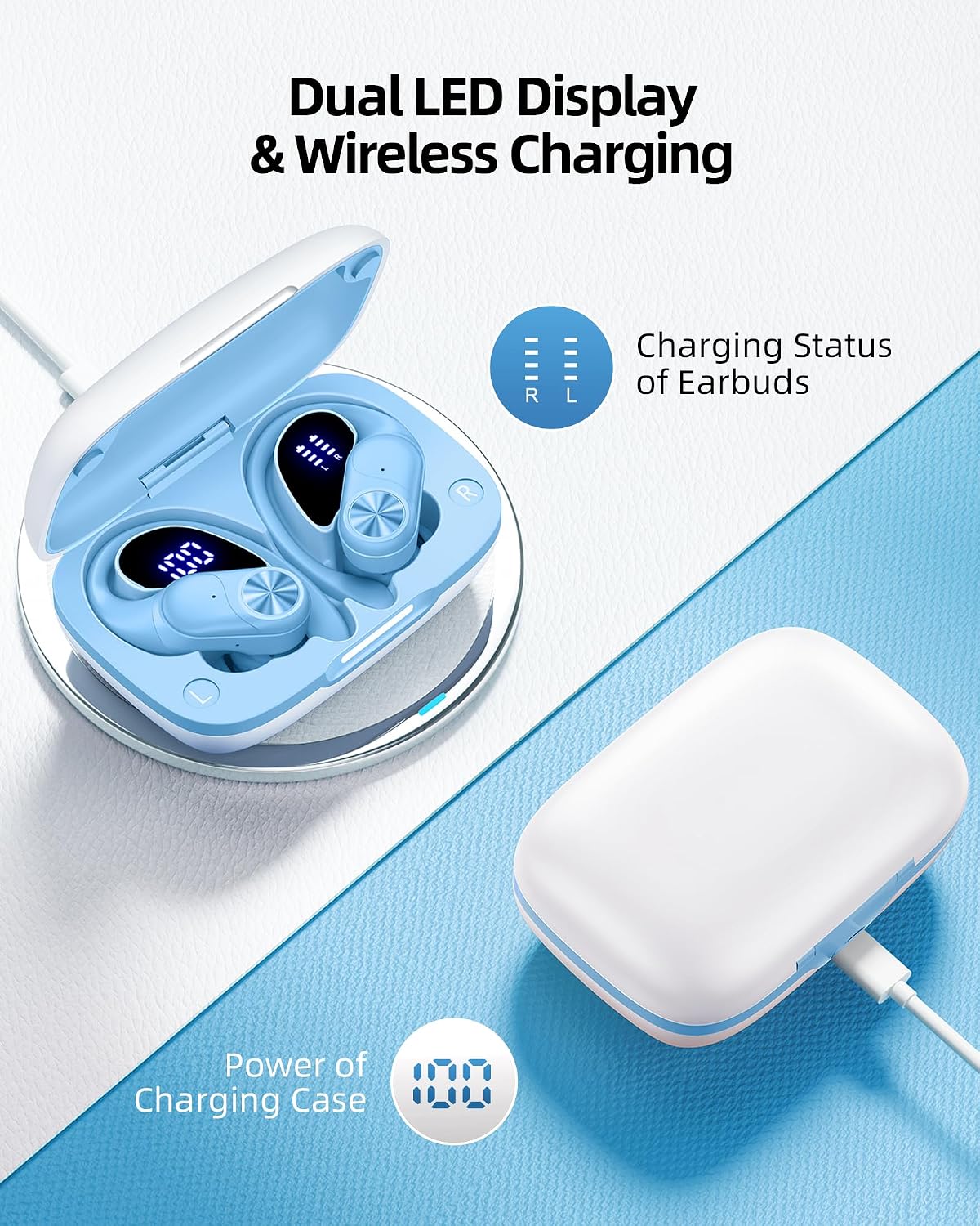 PocBuds - Auriculares Bluetooth inalámbricos con 80 horas de reprod...