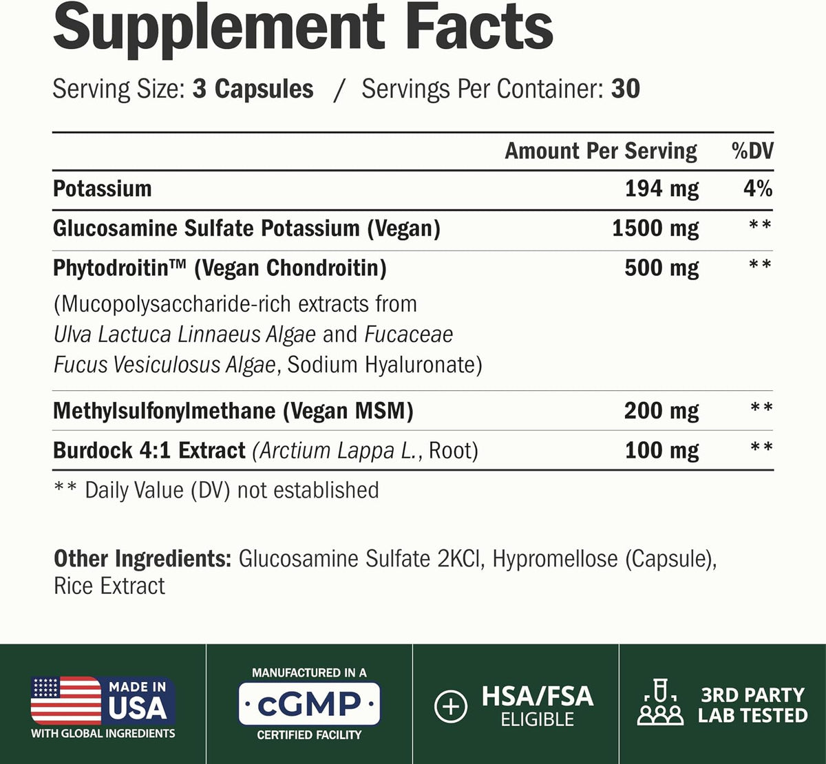 Glucosamina Condroitina MSM - Suplemento de apoyo articular para mu...
