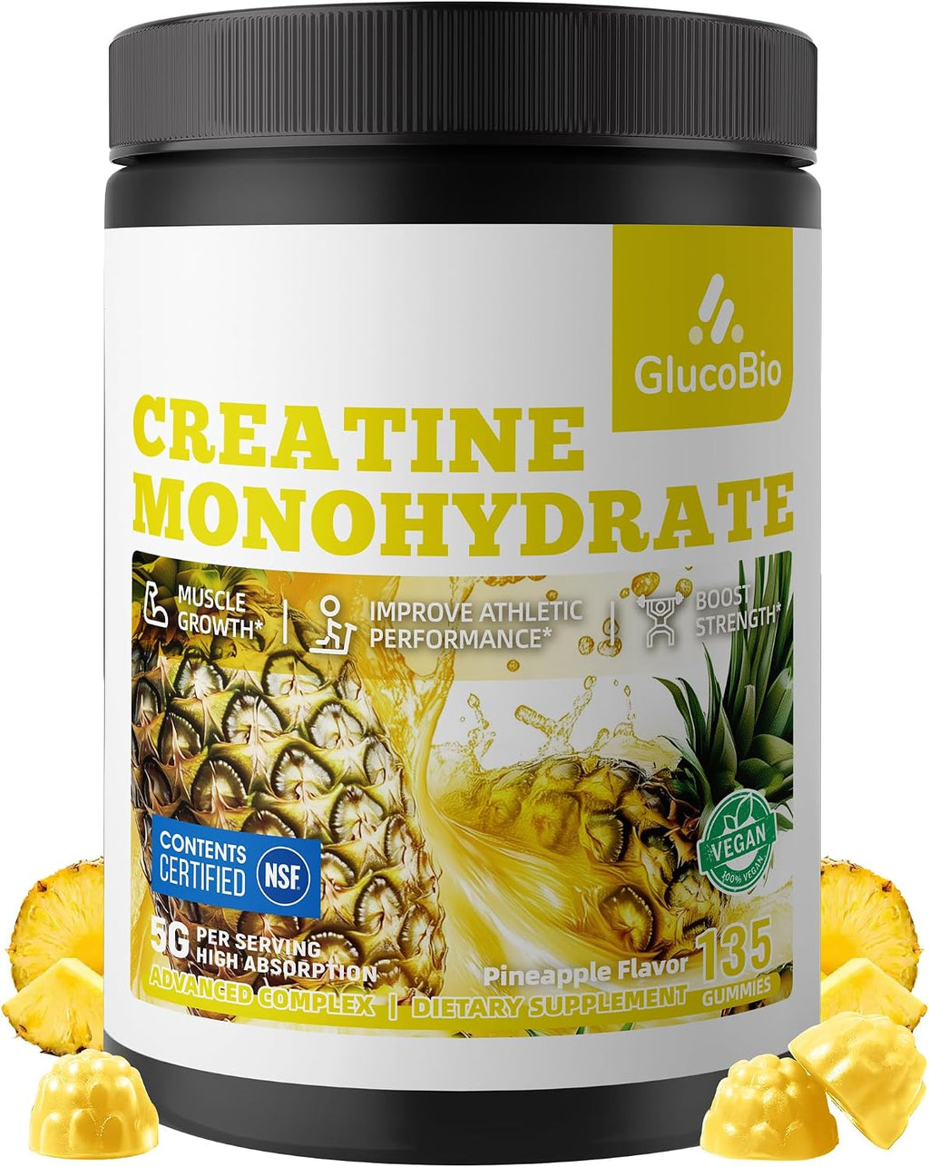 Gomitas de monohidrato de creatina (0.18 onzas), energía previa al...