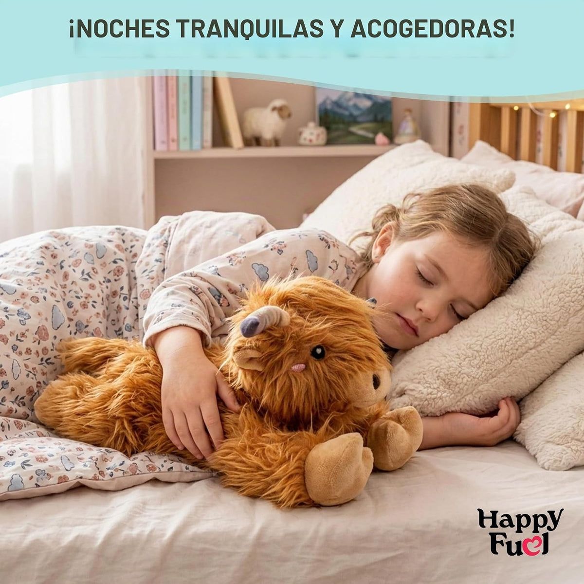 Highland Cow - Animal de peluche apto para microondas, almohadilla...