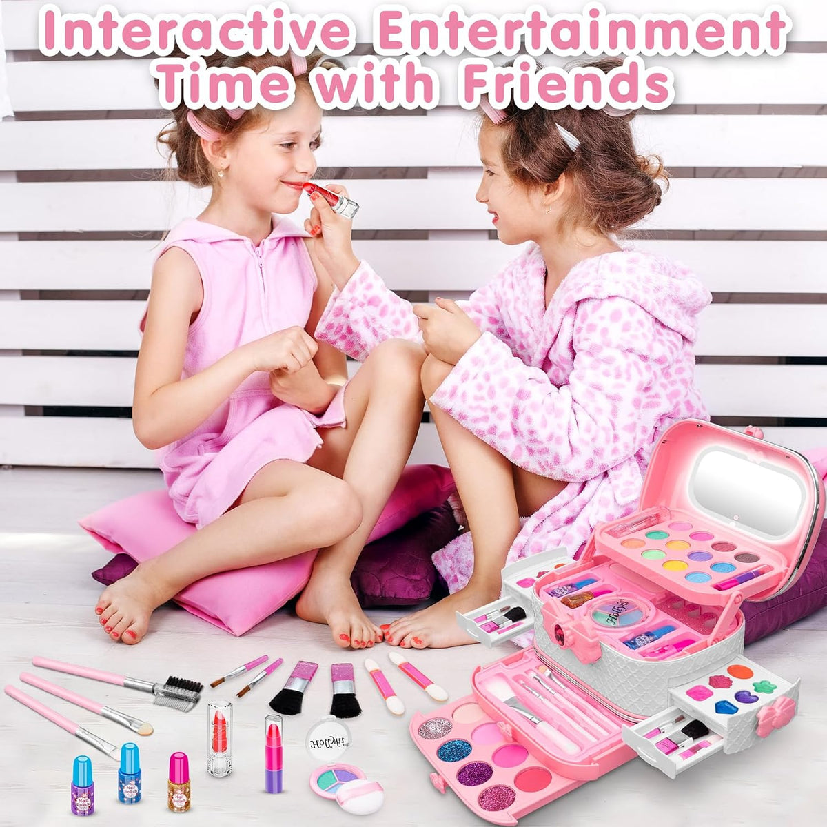 58Pcs Kit de maquillaje para niños para niña - Juego de cosméticos...