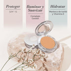Base de maquillaje mineral prensada 4 en 1 PÜR con SPF 15