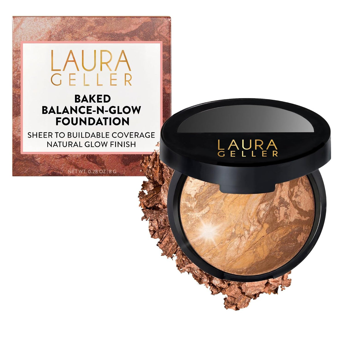 LAURA GELLER Baked Balance-N-Glow - Base de maquillaje en polvo, co...