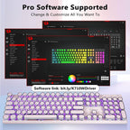 Redragon K710 Teclado mecánico inalámbrico para juegos, color rosa...