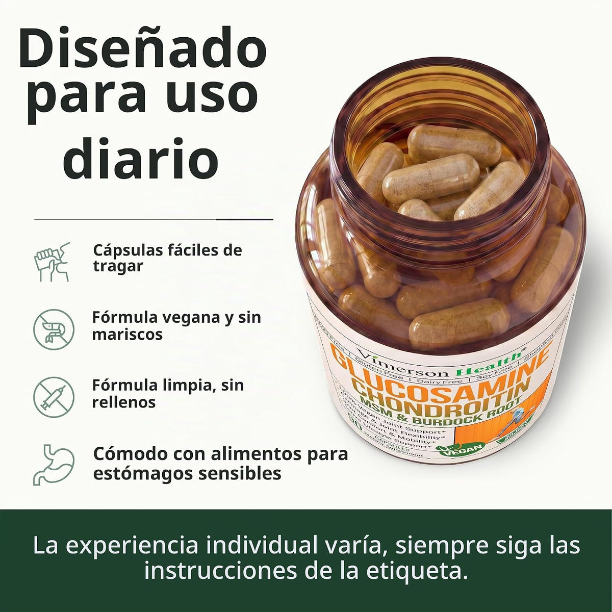 Glucosamina Condroitina MSM - Suplemento de apoyo articular para mu...