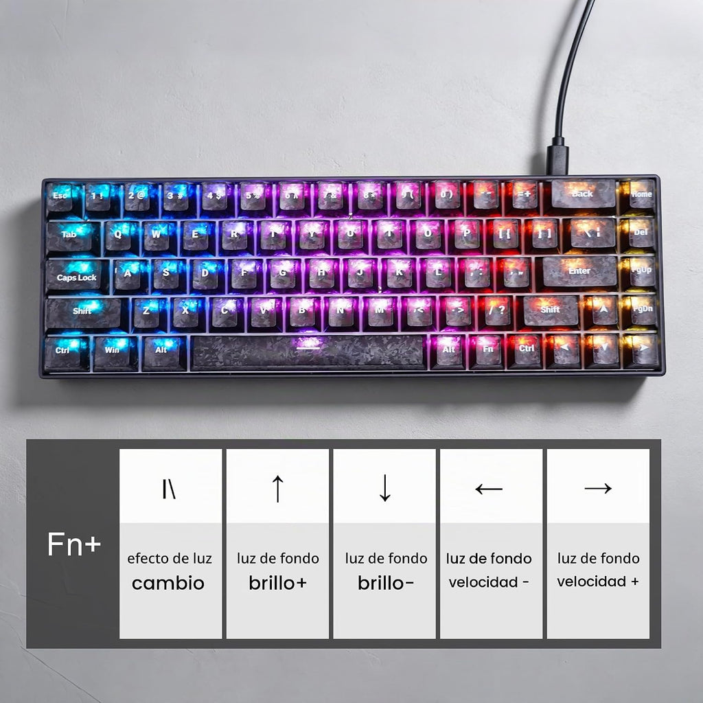 MageGee MK-Box Teclado mecánico portátil 60% para juegos, retroilum...