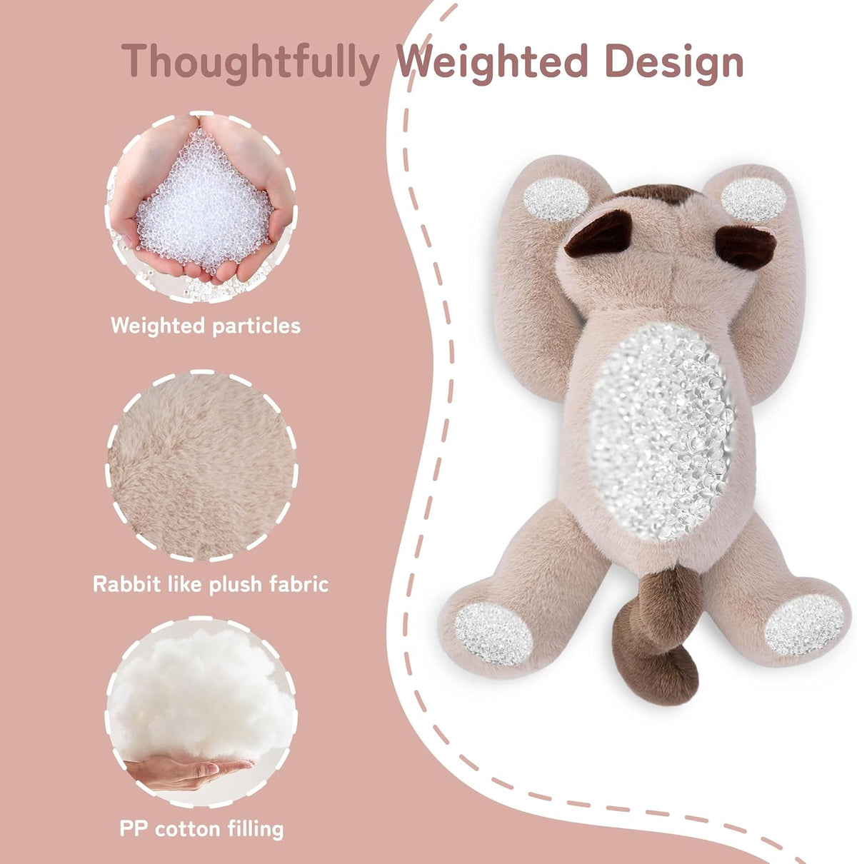 Niuniu Daddy Animales de peluche con peso, almohada de felpa de gat...