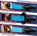 Secador de pelo iónico profesional SHRATE con difusor y boquilla |...