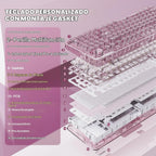 YUNZII X98 QMK\/VIA Teclado Mecánico Inalámbrico para Juegos con Pe...