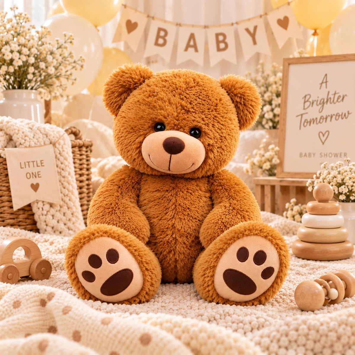 LotFancy Teddy Bear - Peluche de peluche suave de 20.0 in, color ma...