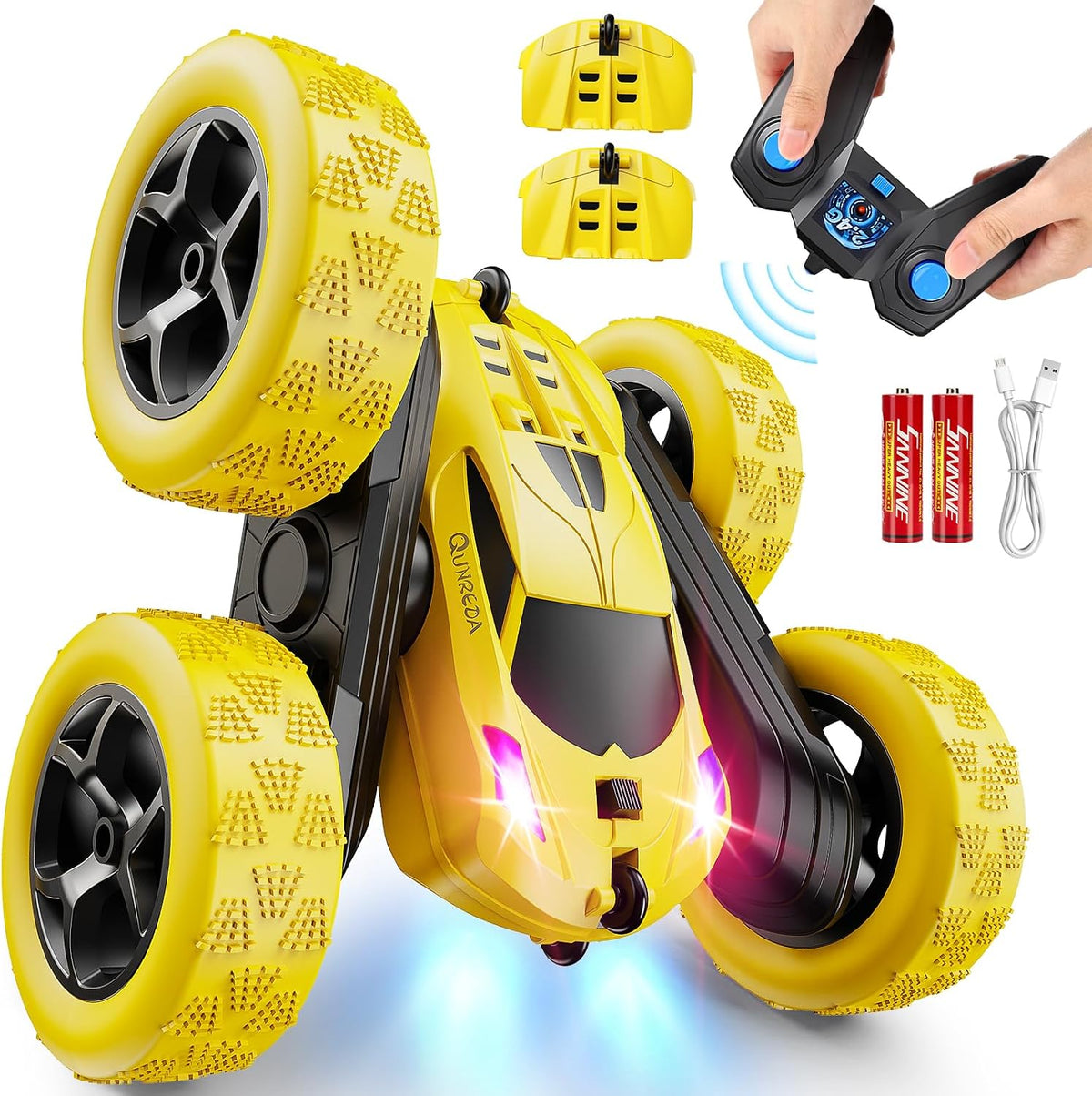 QUNREDA Carro de control remoto, juguetes de autos RC para niños de...