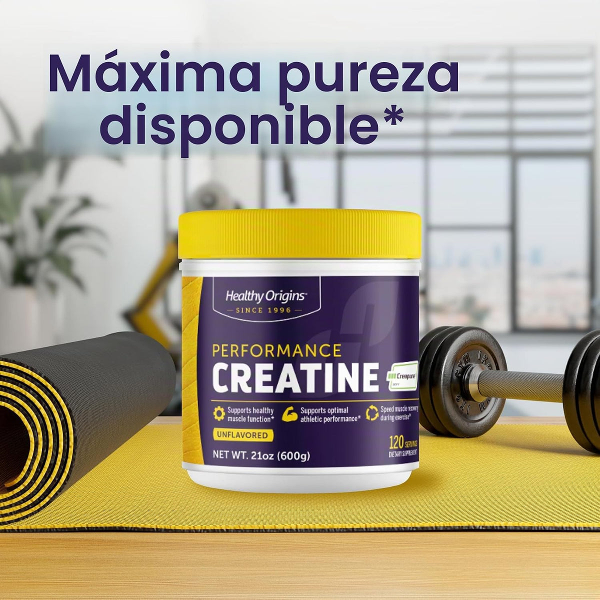 Healthy Origins Creatina monohidrato Creapure en polvo, 21.16 oz
