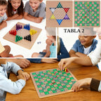 Glintoper Juego de Mesa de Madera 5 en 1 con 2 Tableros Reversibles...