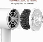 AINA Secador de pelo con difusor, peine secador completo 110V (blan...