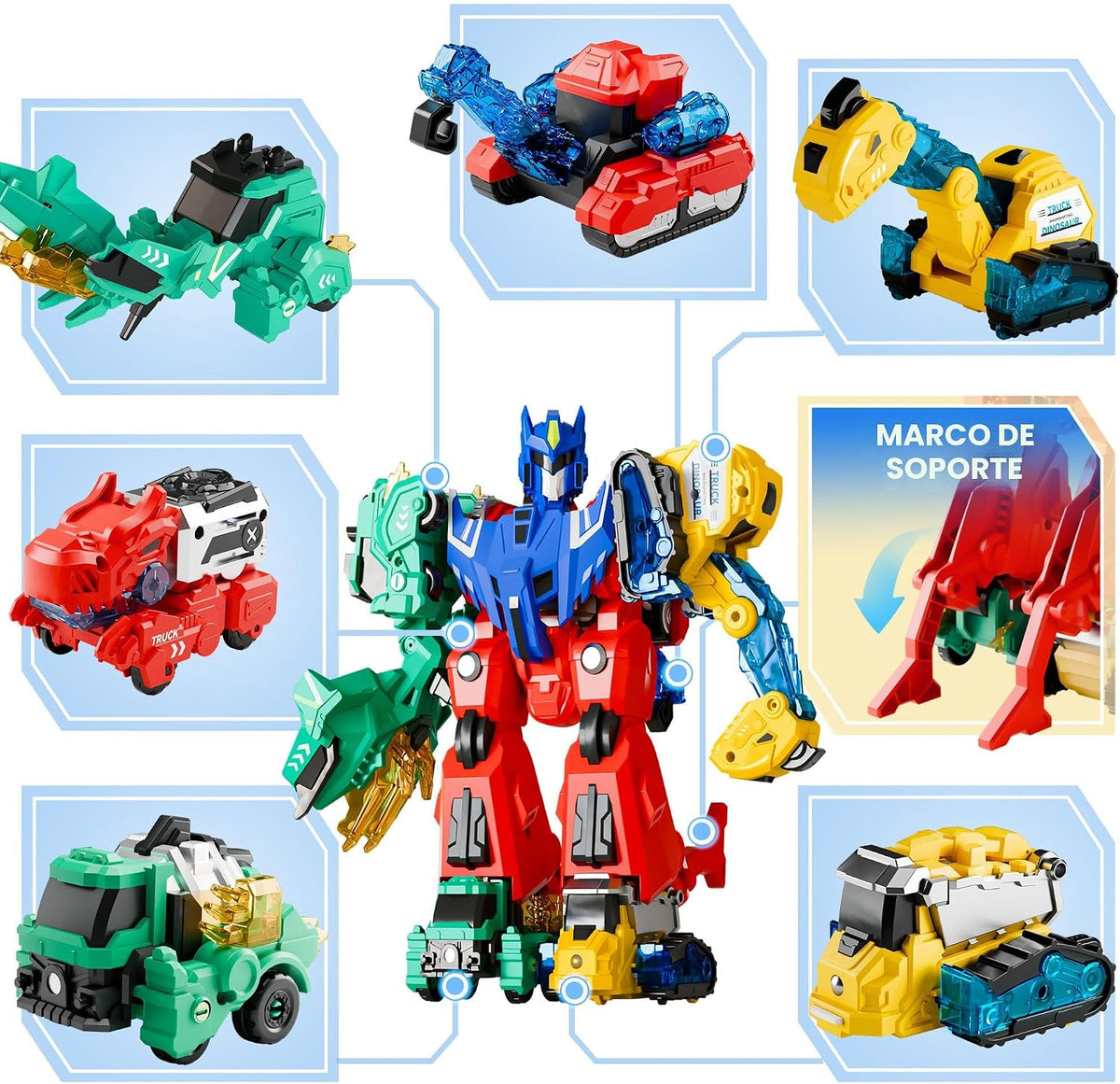iPlay, iLearn Kids Dinosaurio Transformar Robot Juguete Magnético C...