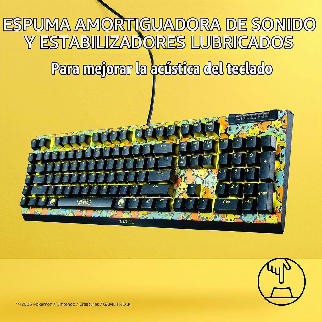 Teclado mecánico para juegos Razer BlackWidow V4 X, edición Pokémon...