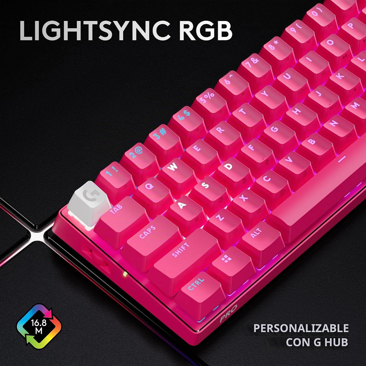 Logitech G PRO X Teclado inalámbrico para juegos 60% (óptica táctil...