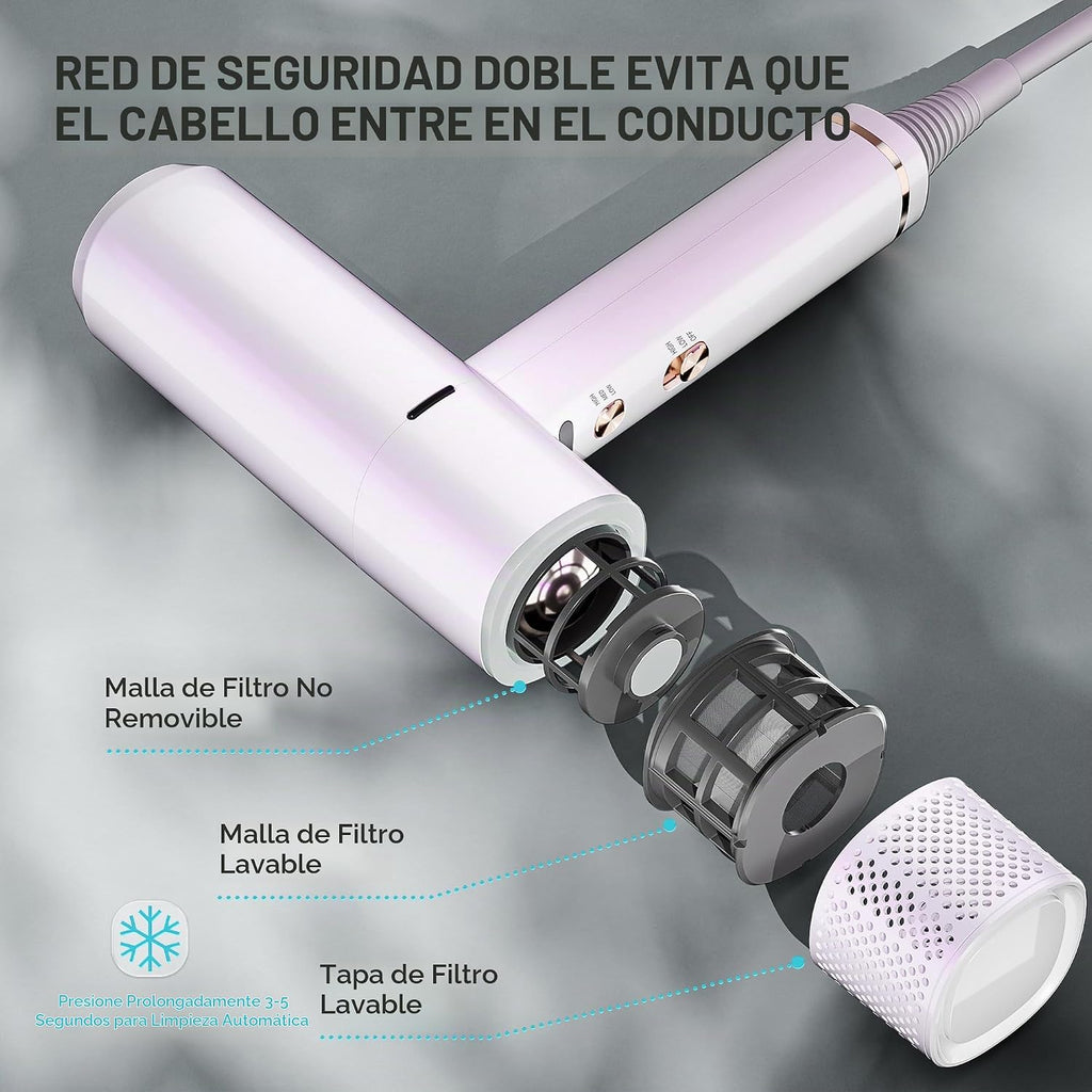 Secador de pelo iónico con difusor y concentrador, secadora profesi...