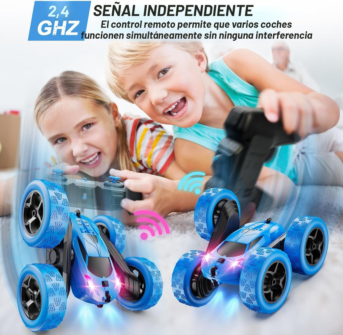 QUNREDA Carro de control remoto, juguetes de autos RC para niños de...
