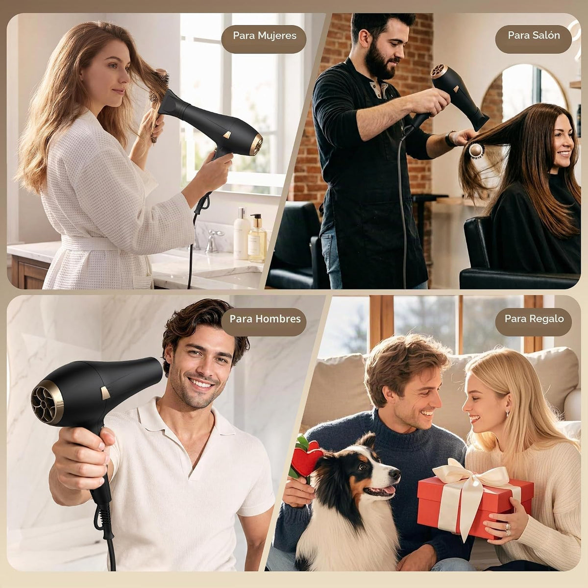 CONFU Secador de pelo profesional - Secador de pelo iónico de secad...