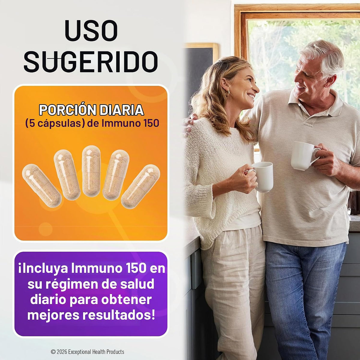 Immuno 150, suplemento de apoyo inmunológico, 150 cápsulas vegetale...